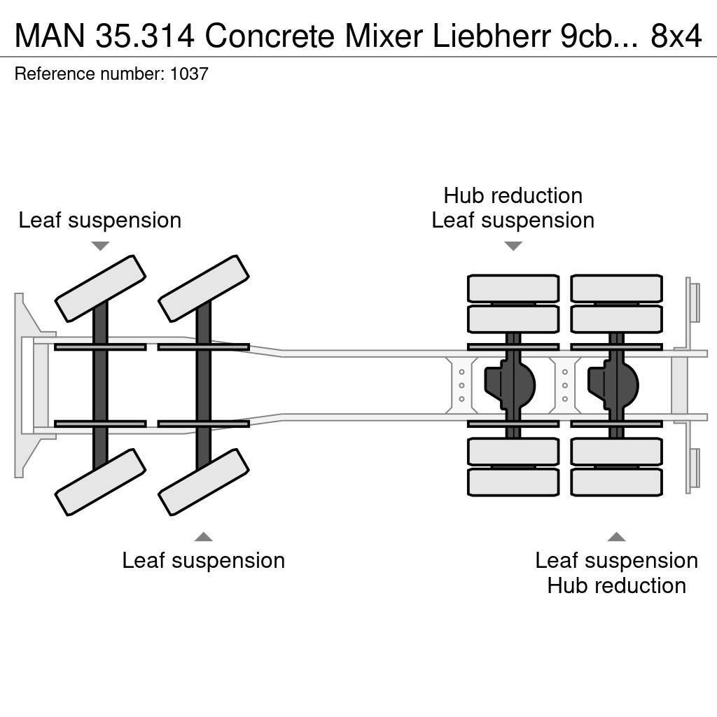 MAN 35.314 Concrete Mixer Liebherr 9cbm 8x4 Full Steel Betongbiler