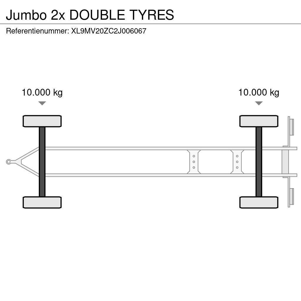 Jumbo 2x DOUBLE TYRES Curtainsider trailers