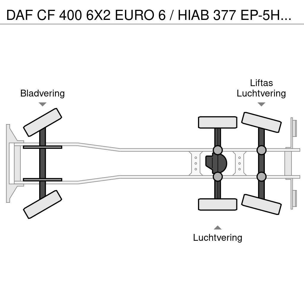DAF CF 400 6X2 EURO 6 / HIAB 377 EP-5HIPRO / 37 T/M KR All terrain cranes