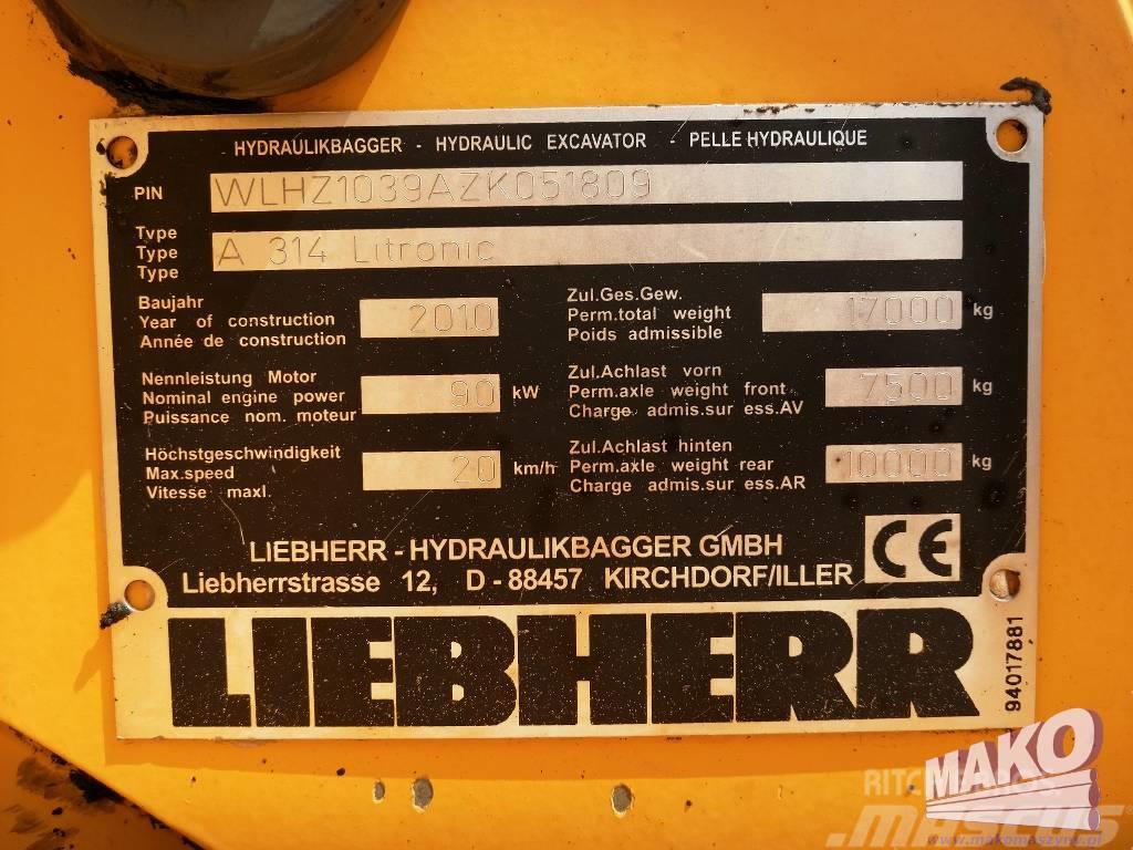 Liebherr A 314 Litronic Wheeled excavators