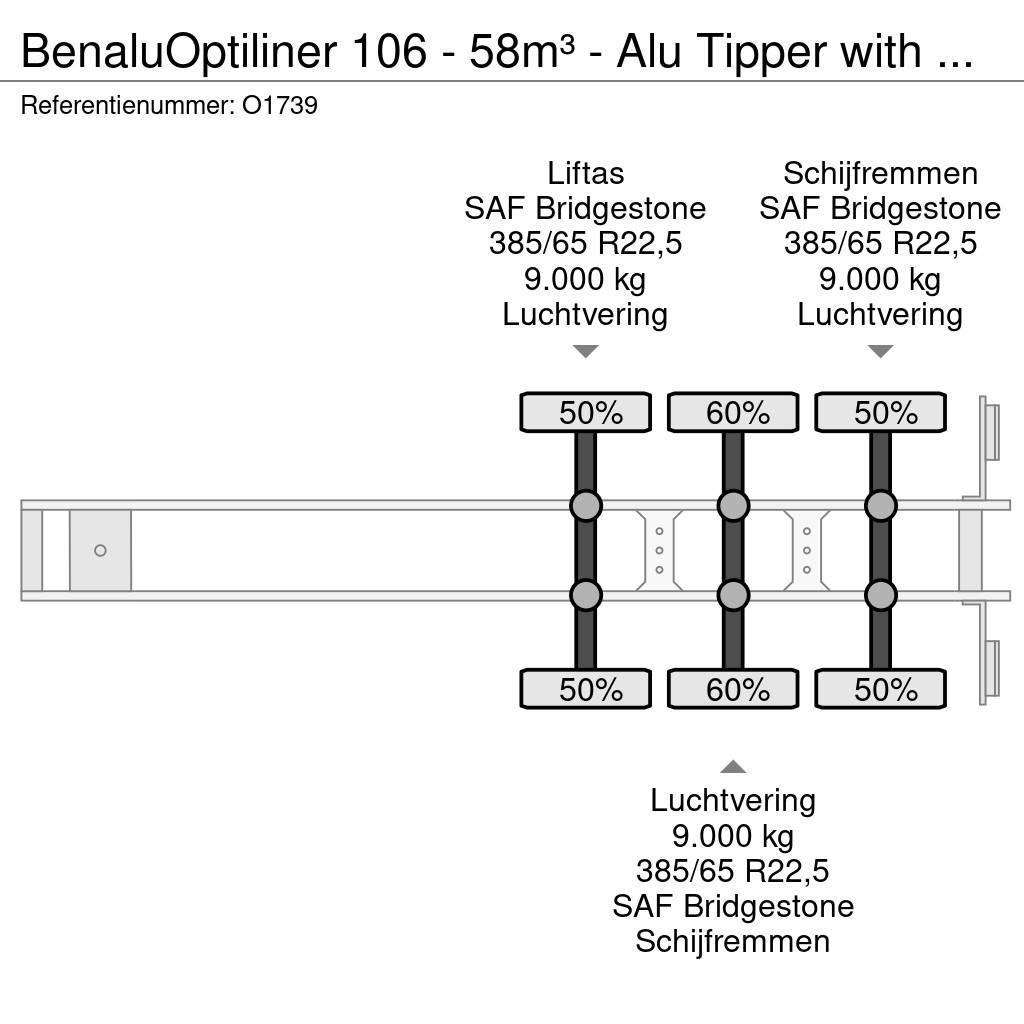 Benalu Optiliner 106 - 58m³ - Alu Tipper with Carrier Sup Tipper semi-trailers