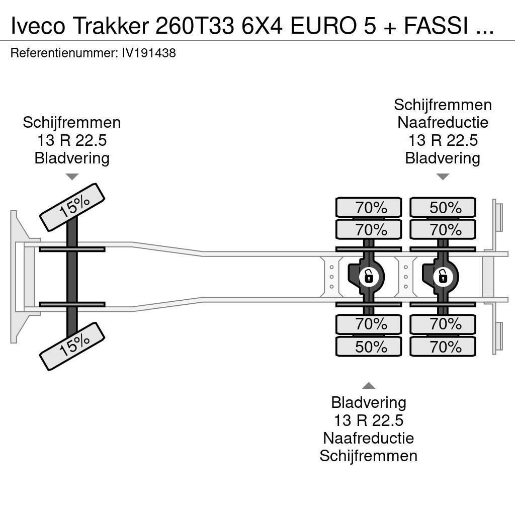 Iveco Trakker 260T33 6X4 EURO 5 + FASSI F425CXP 4+2 MANU Flatbed / Dropside trucks