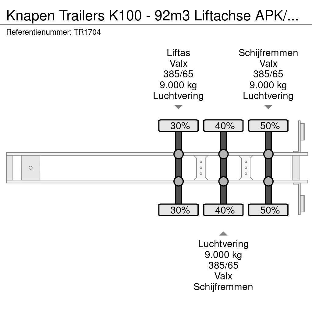 Knapen Trailers K100 - 92m3 Liftachse APK/TUV 11-2024 Walking floor semi-trailers