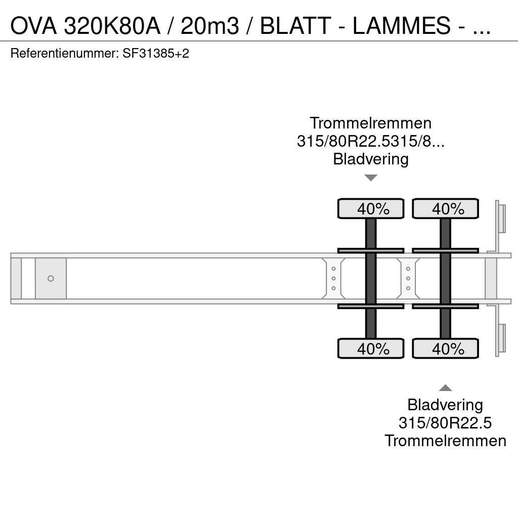 OVA 320K80A / 20m3 / BLATT - LAMMES - SPRING Tipper semi-trailers