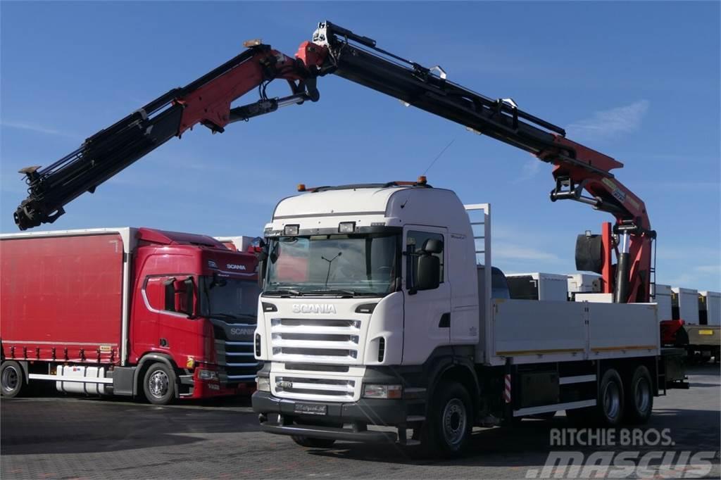 Scania R 480 / 6X4 / SKRZYNIA - 6,2 M + HDS PALFINGER PK  Vehicle transporters