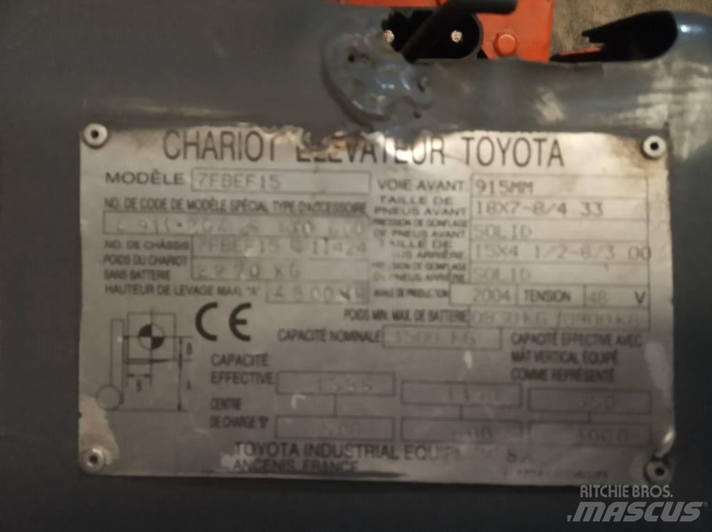 Toyota 7FBEF15 Elektriske trucker