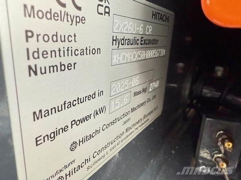 Hitachi ZX26 U-6 Minigravere <7t