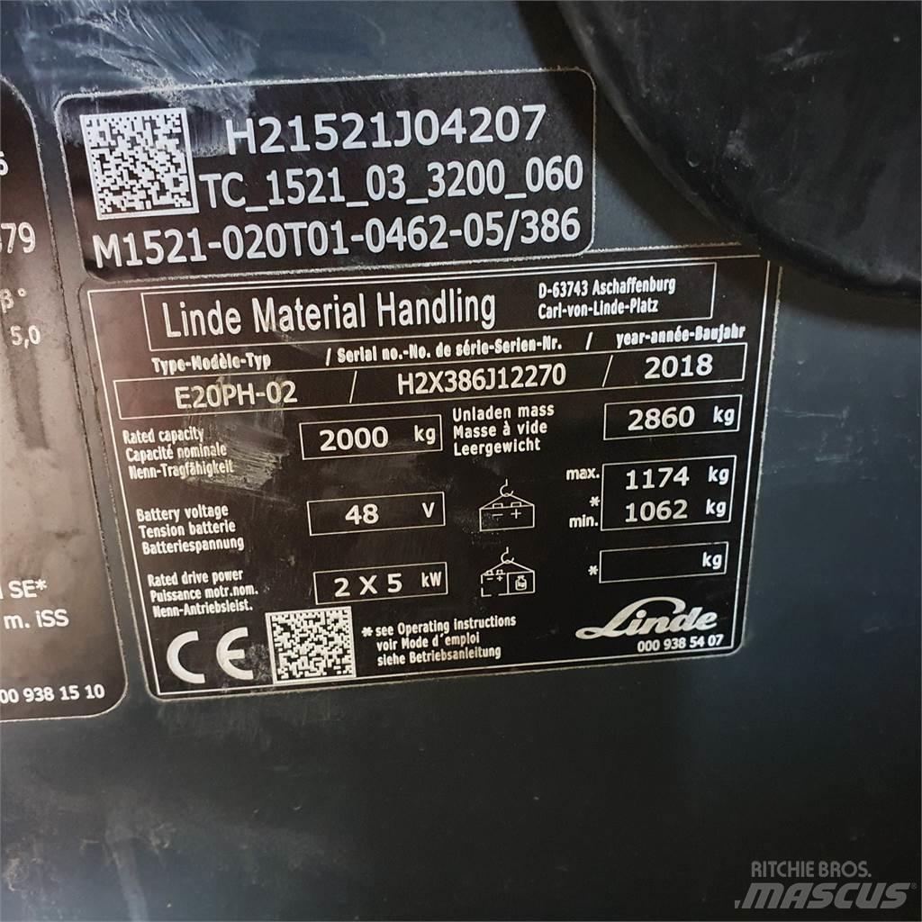 Linde E20PH Elektriske trucker