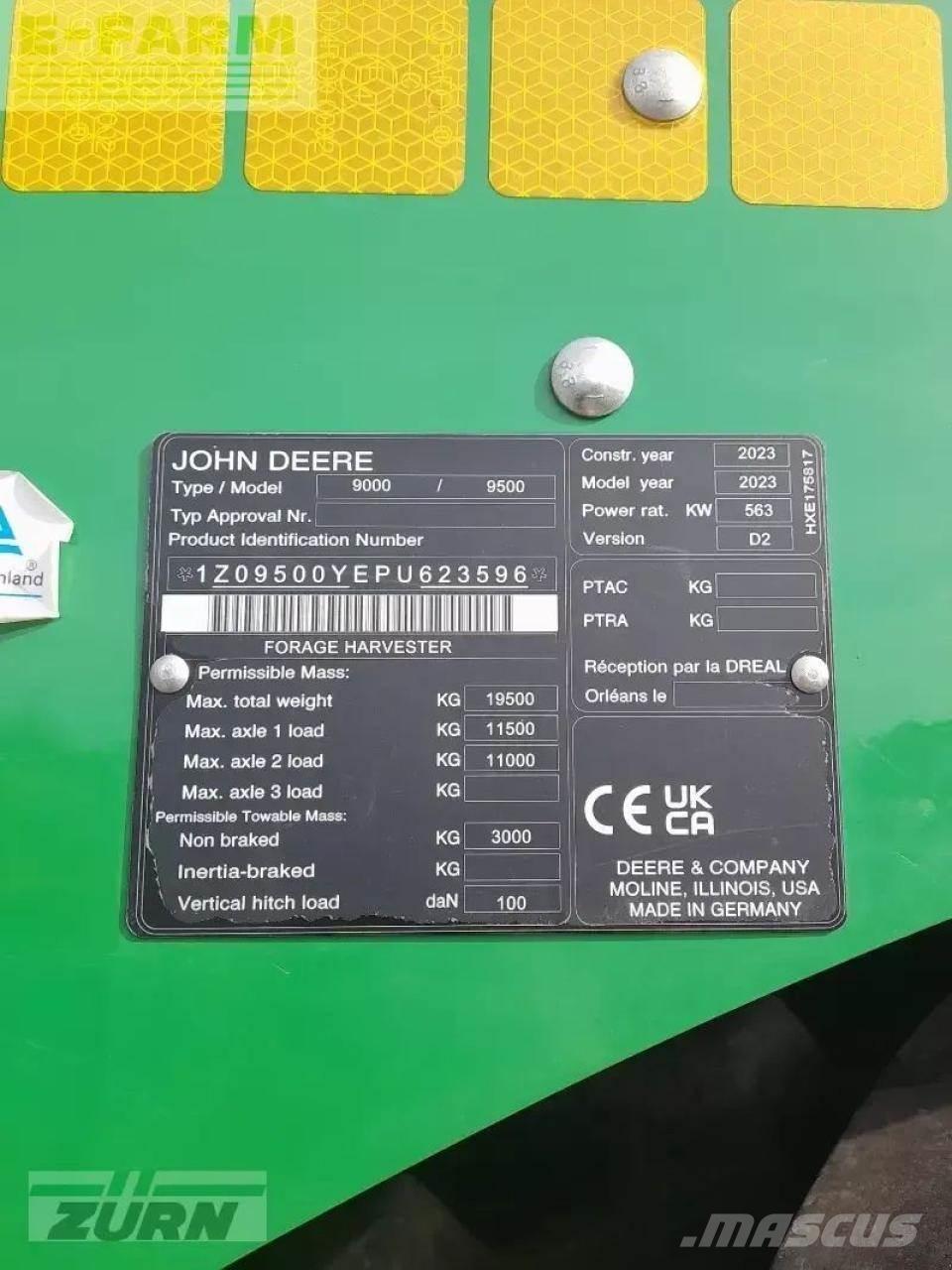 John Deere 9500 Selvdrevne fôrhøstere