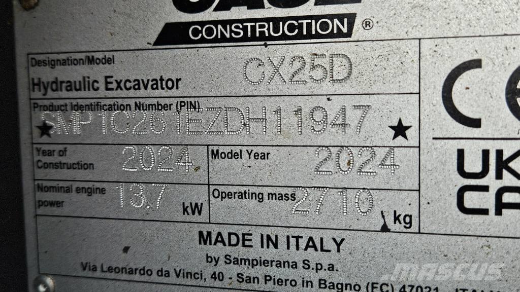 CASE CX25D Minigravere <7t