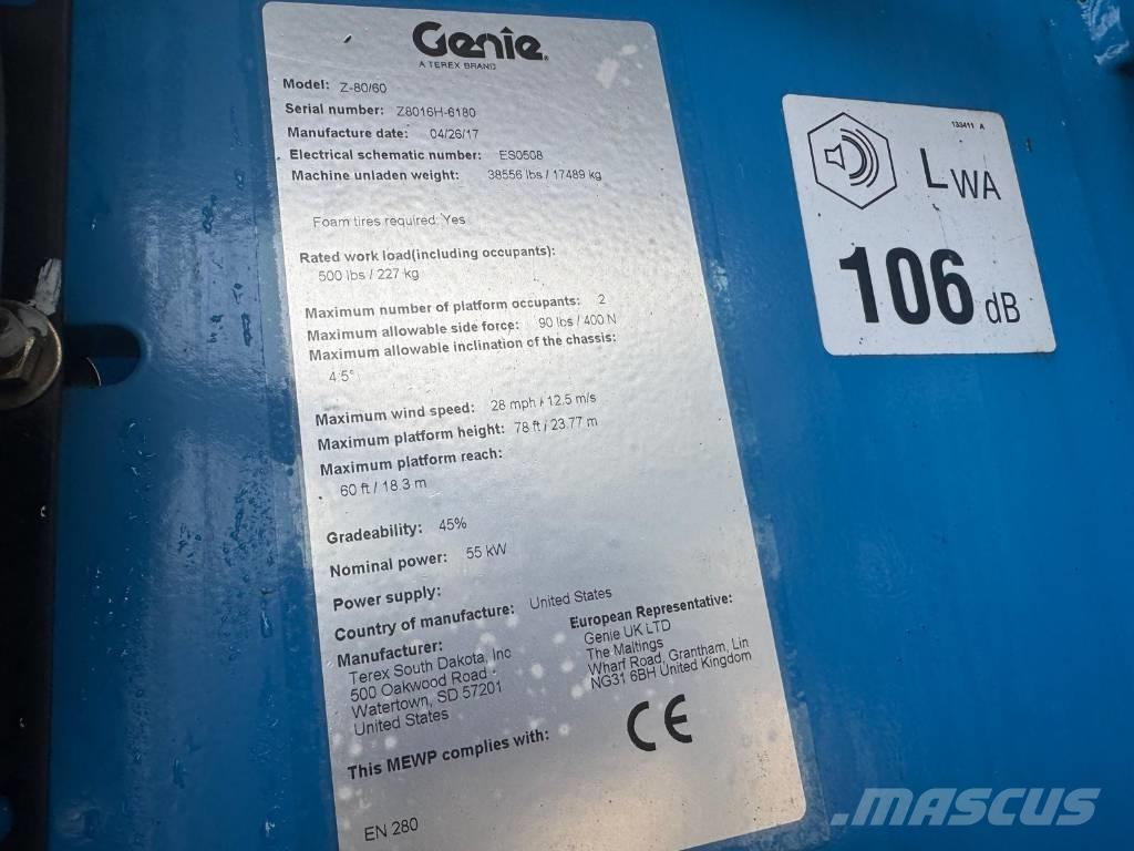 Genie Z 80/60 Leddede bomlifter