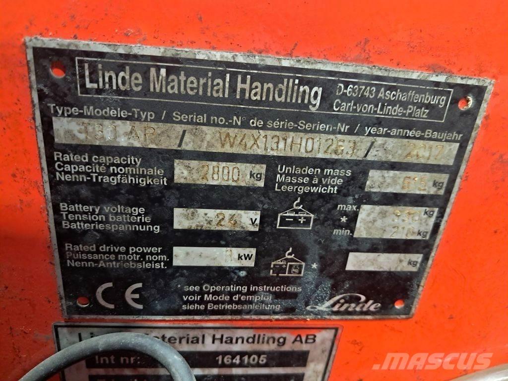 Linde T30 Lavtløftende truck