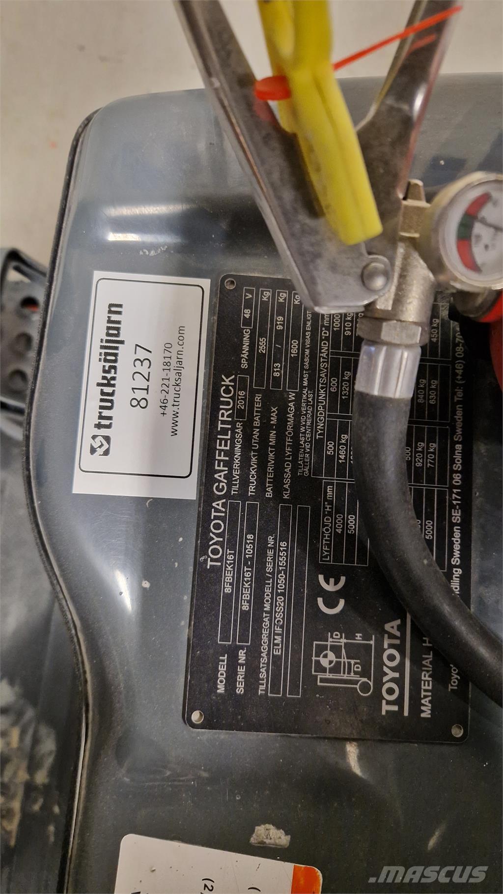 Toyota 8FBEK16T Elektriske trucker