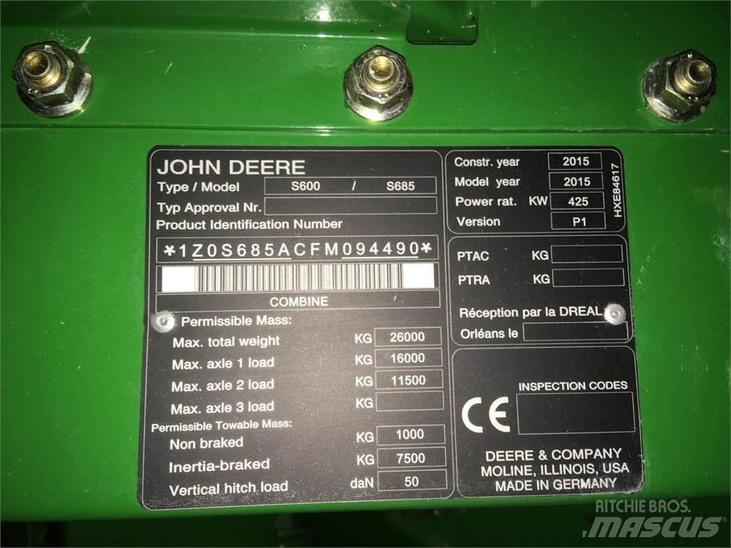 John Deere S685 Skurtreskere