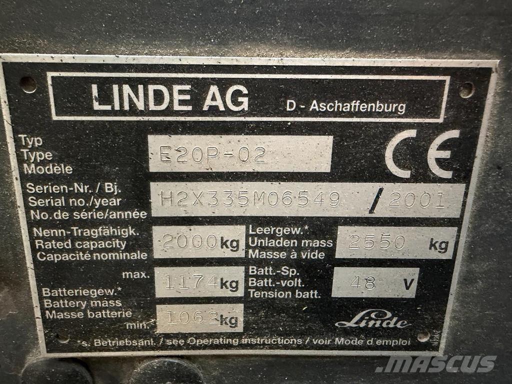 Linde E20P-02 Elektriske trucker