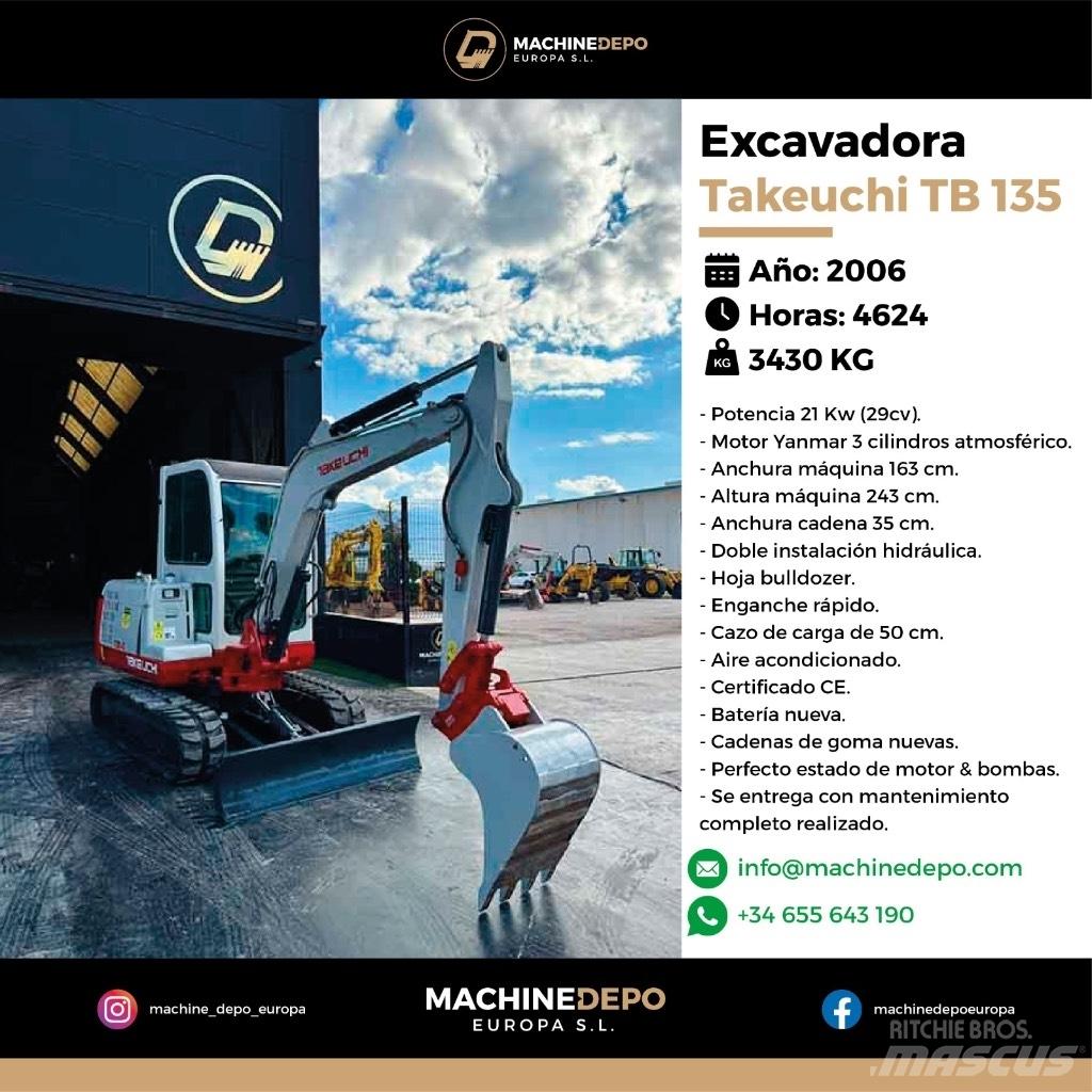 Takeuchi TB 135 Minigravere <7t