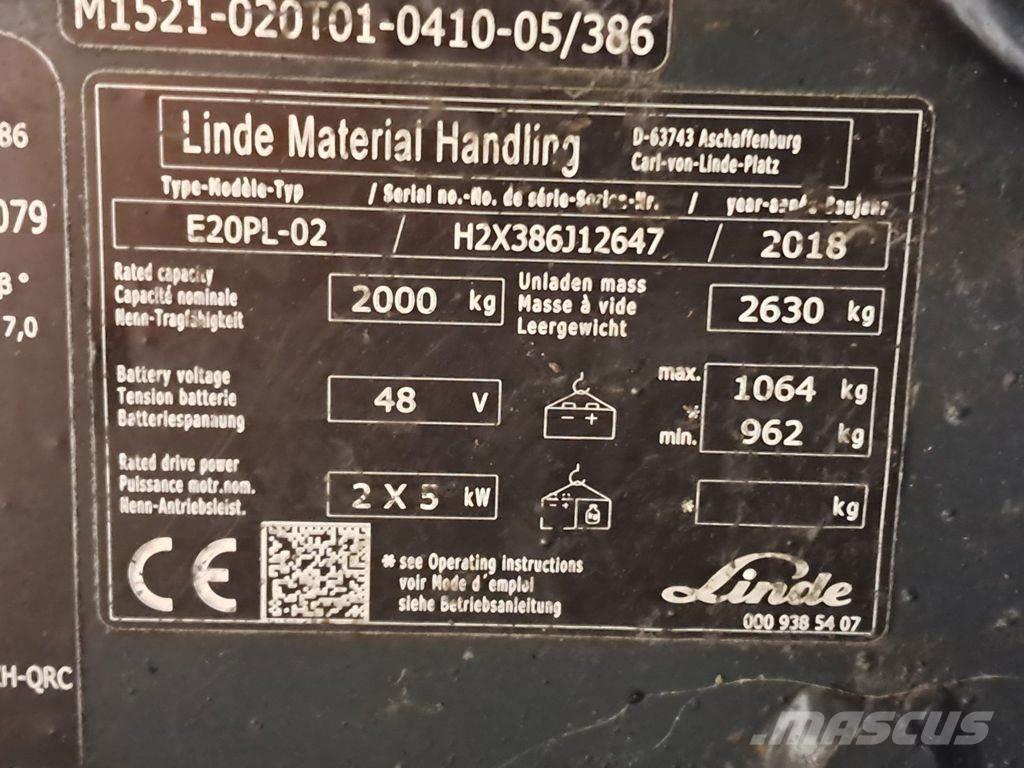 Linde E20PL-02 Elektriske trucker
