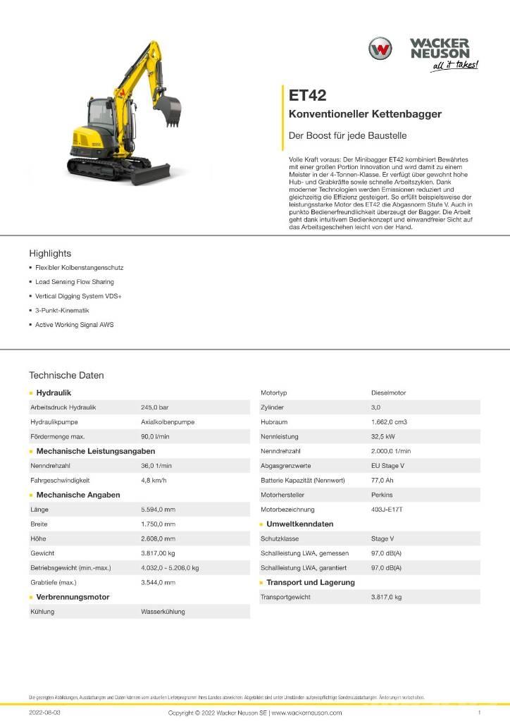 Wacker Neuson ET 42 Beltegraver