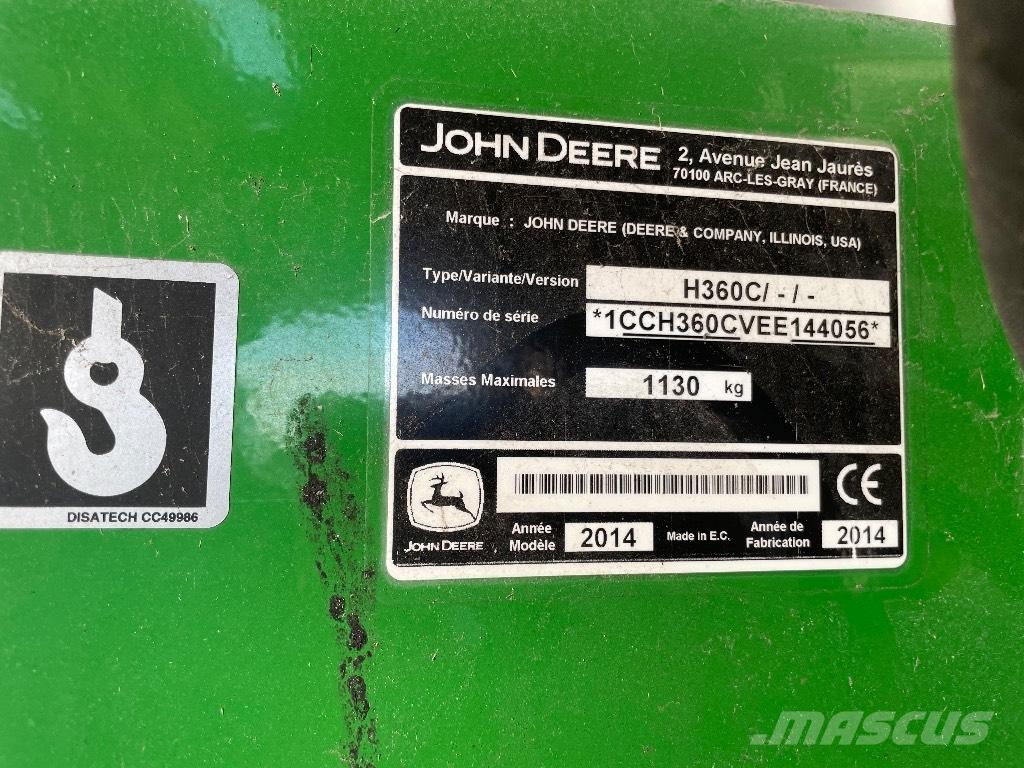 John Deere H 360 Frontlastere og graveredskap