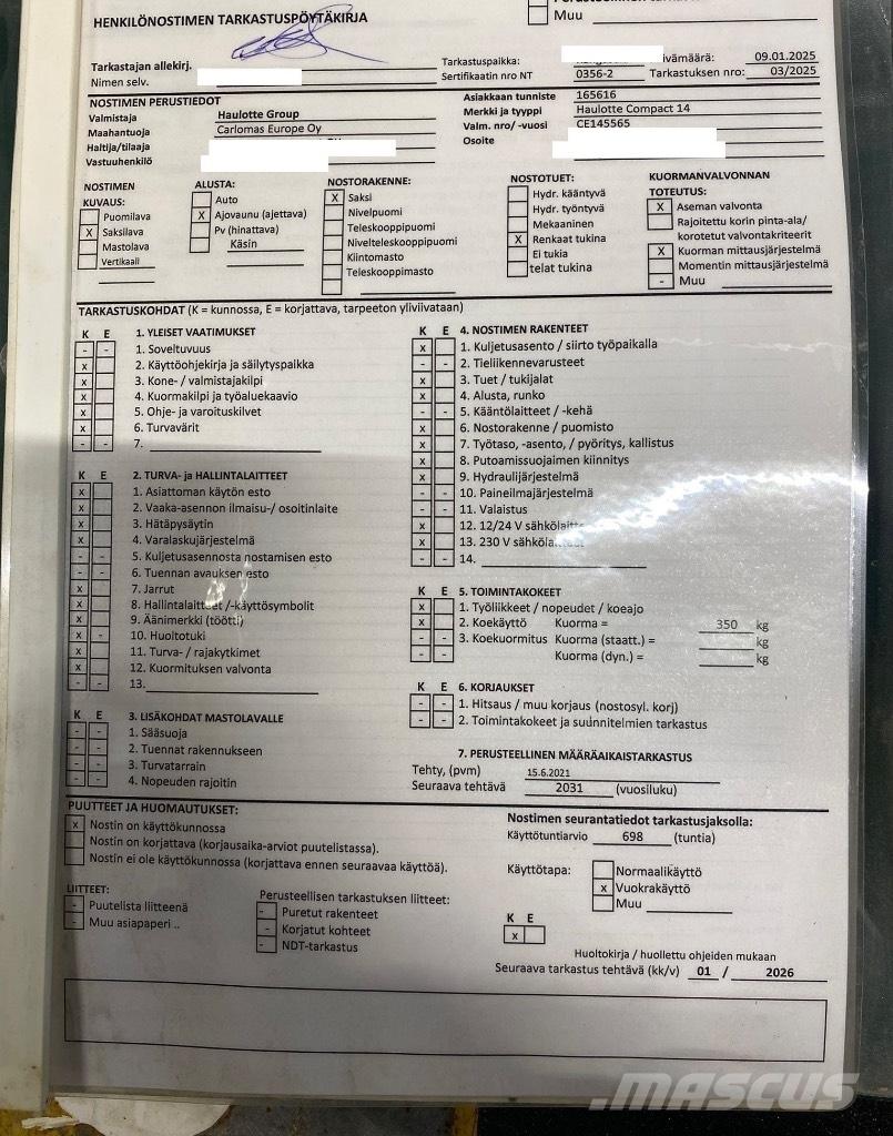 Haulotte Compact 14 Sakselifter
