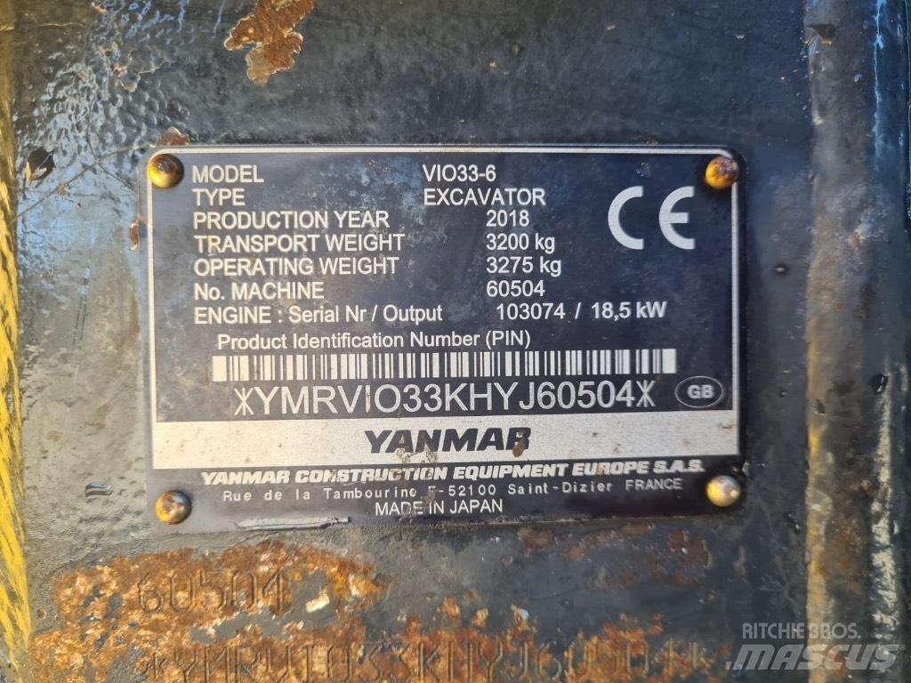 Yanmar VIO33-6 Minigravere <7t