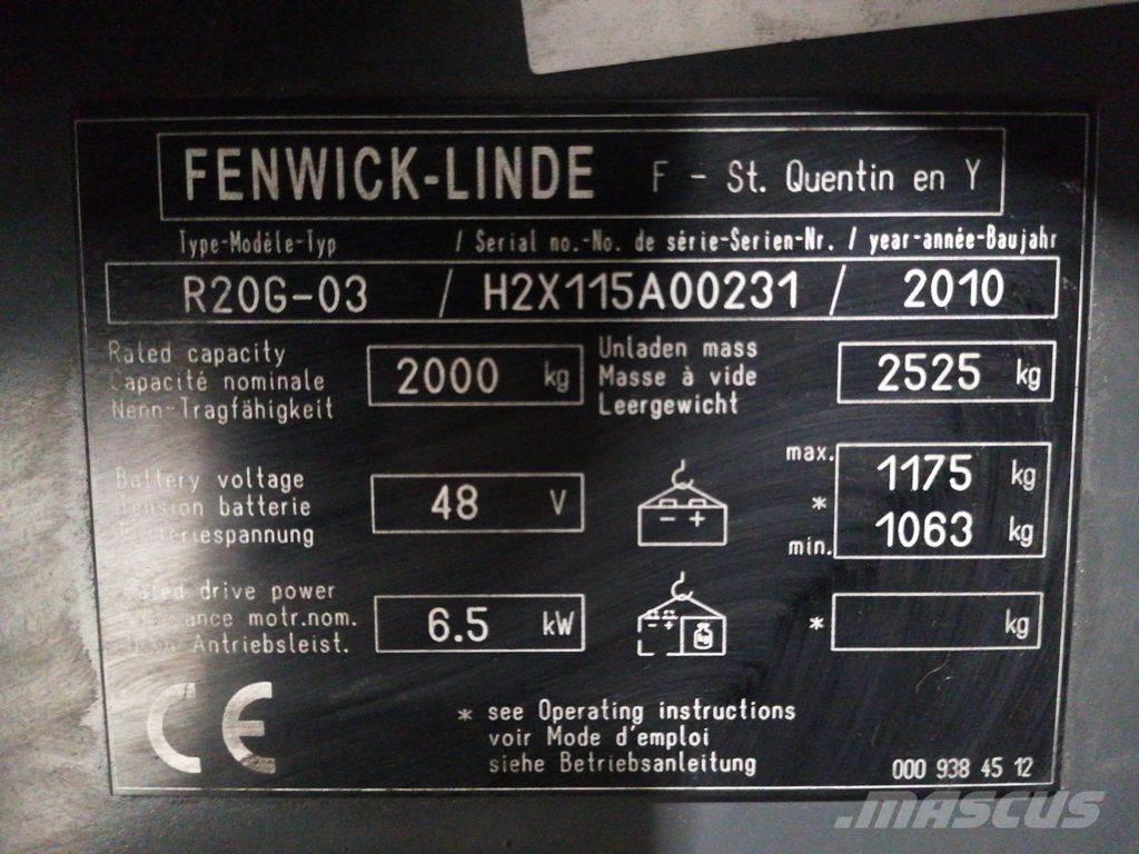Linde R20G-03 Skyvemasttruck