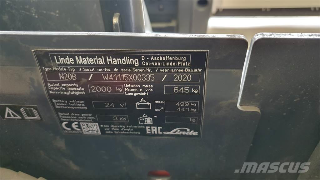 Linde N20B Lavtløftende plukketruck