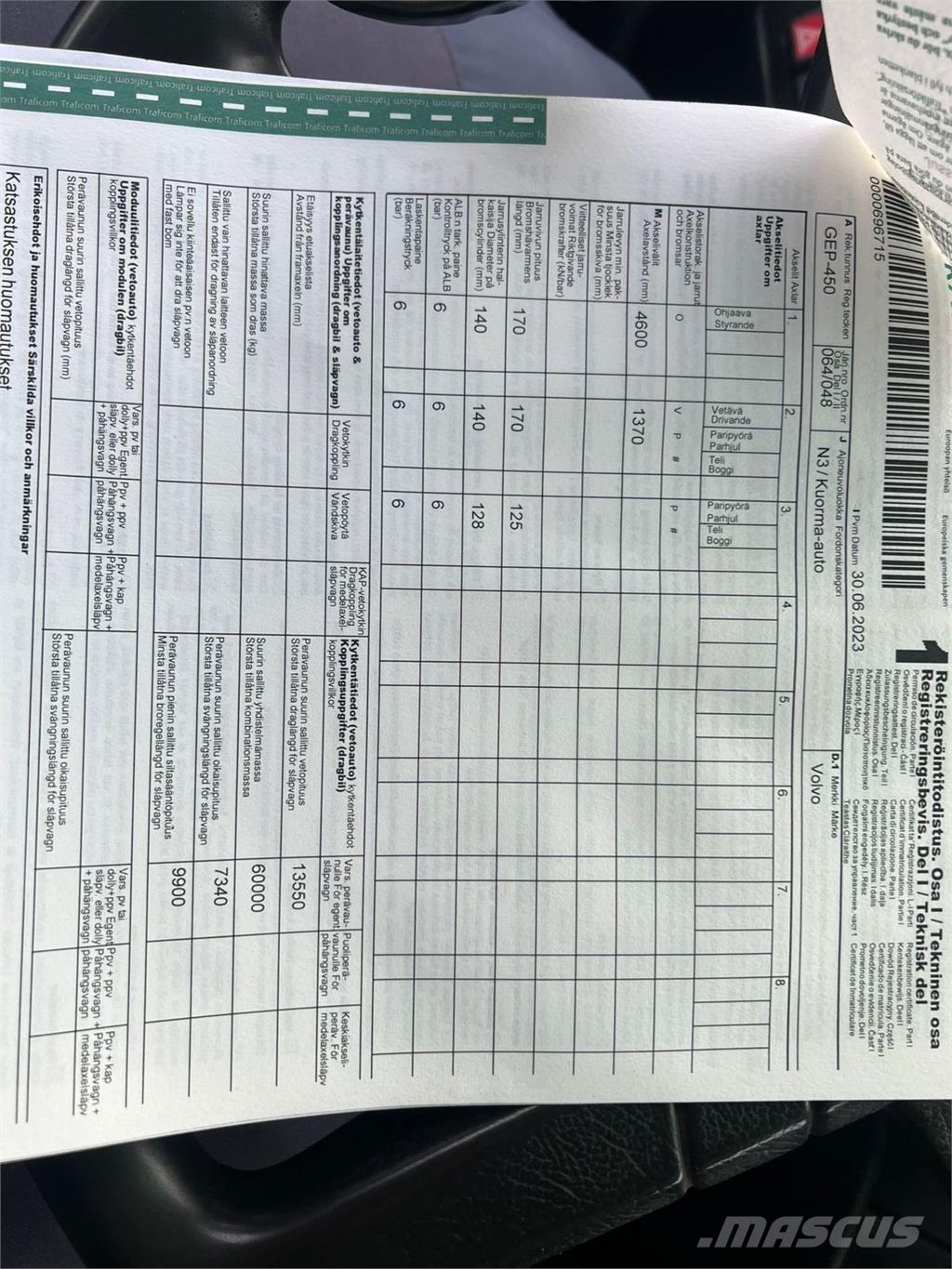 Volvo FH12 6X2 Kabelløft lastebiler