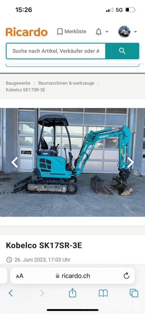 Kobelco SK17SR-3E Minigravere <7t