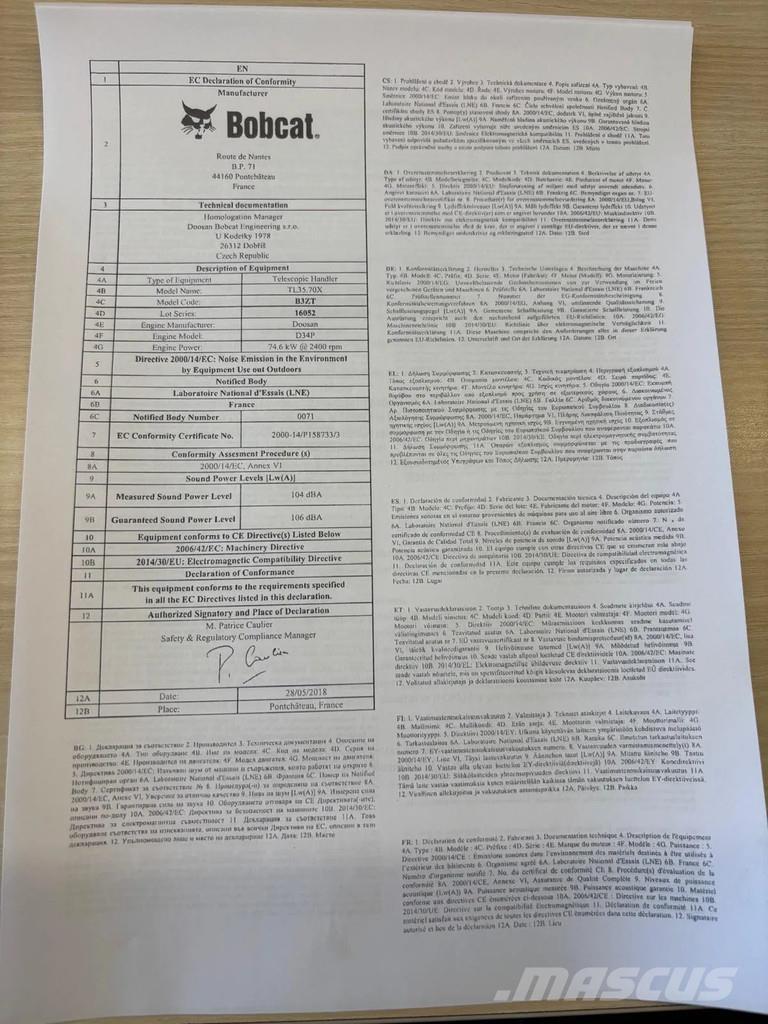 Bobcat TL35.70X Teleskoplastere for Landbruk