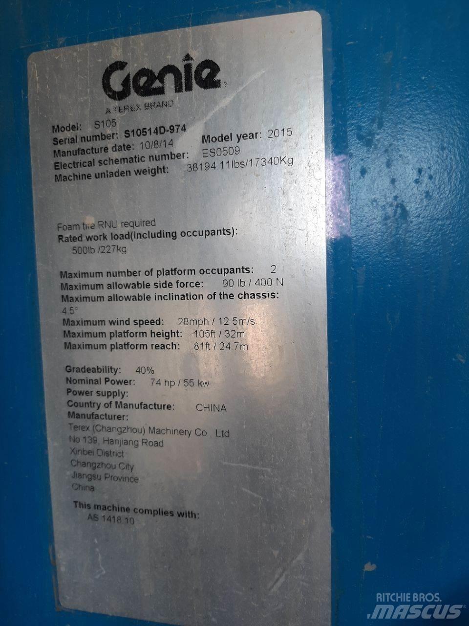 Genie S105 Teleskop bomlifter