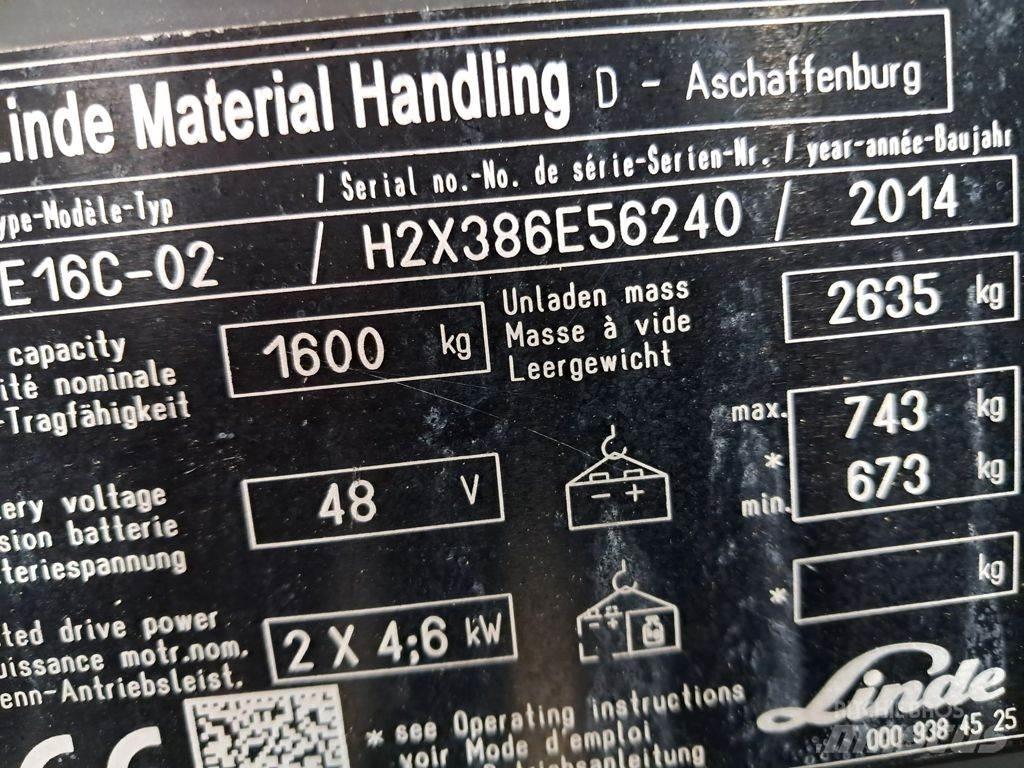 Linde E16C-02 Elektriske trucker
