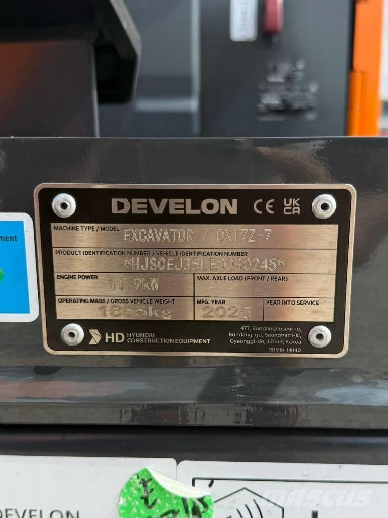 Develon DX 17 Z-7 Minigravere <7t