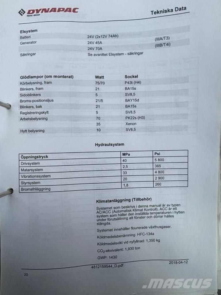 Dynapac CC 424 CHF Valsetog