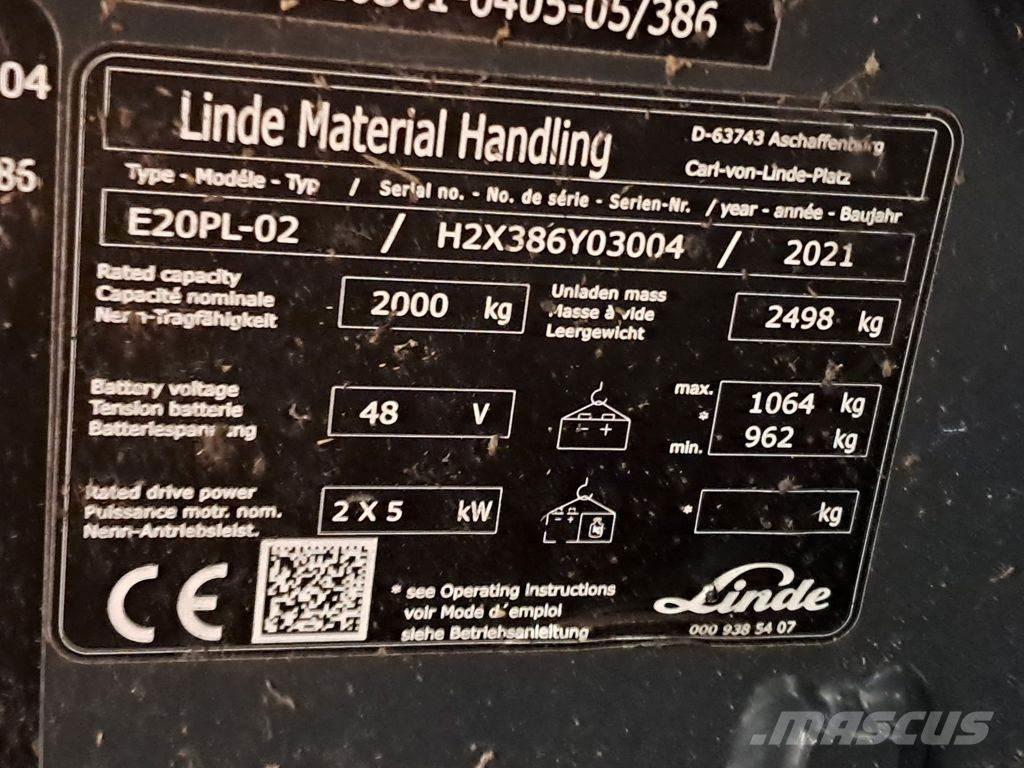 Linde E20PL-02 Elektriske trucker