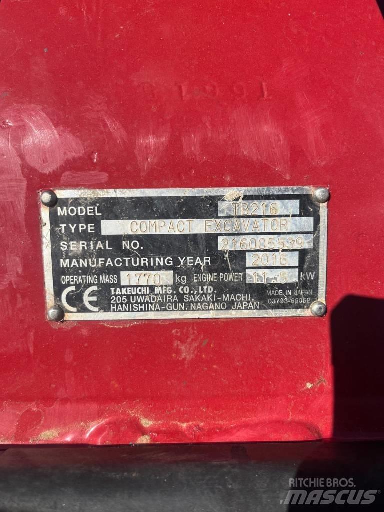 Takeuchi TB216 Minigravere <7t