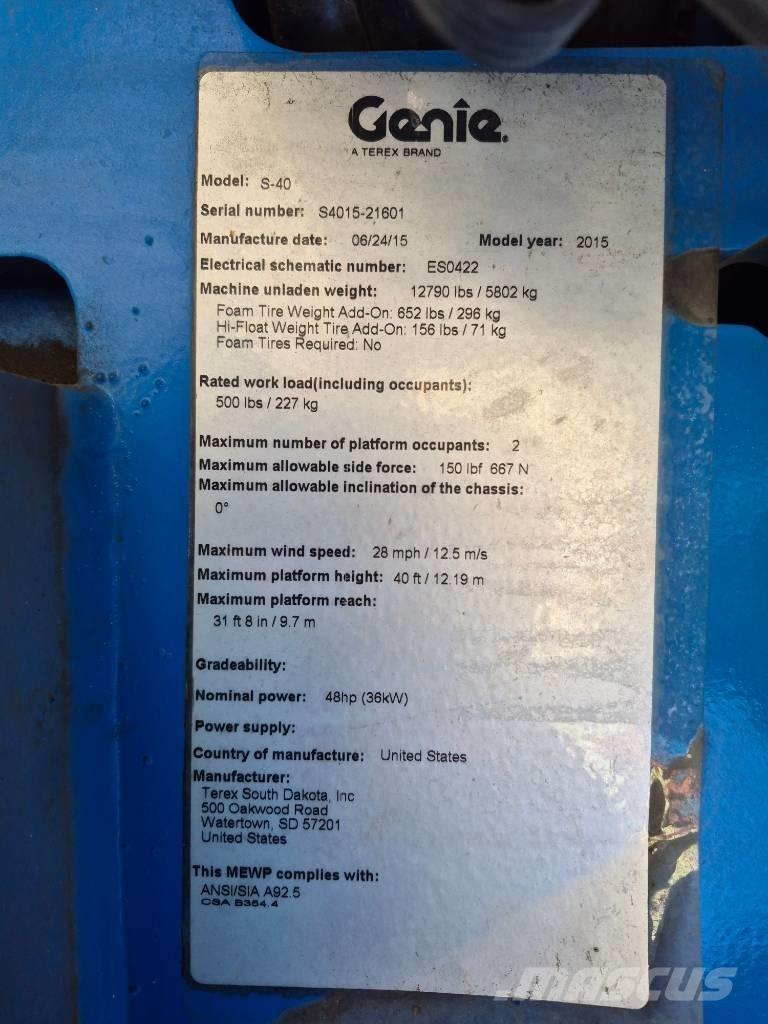 Genie S 40 Teleskop bomlifter