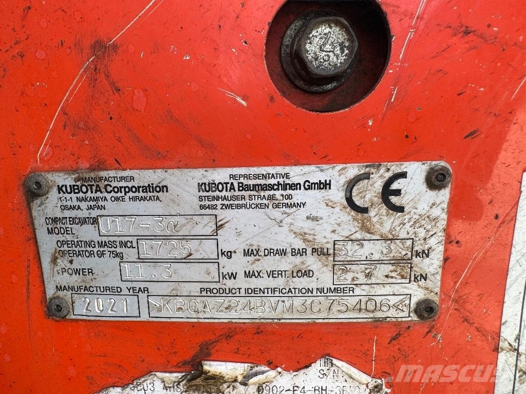 Kubota U 17-3 Minigravere <7t