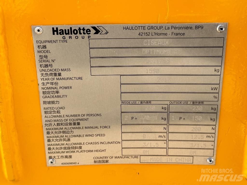 Haulotte OPTIMUM 8 Sakselifter