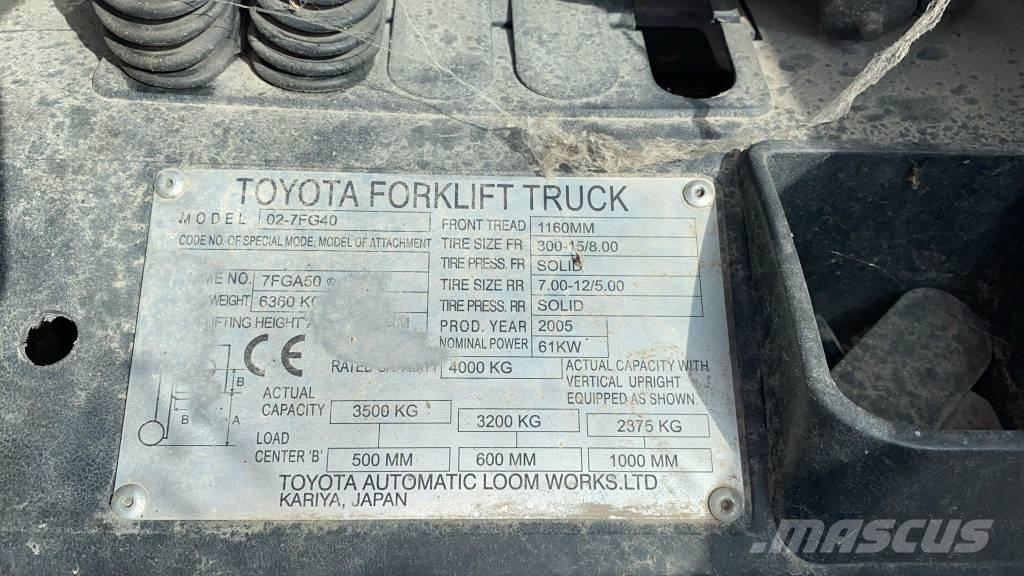 Toyota 02-7 FG 40 Propan trucker