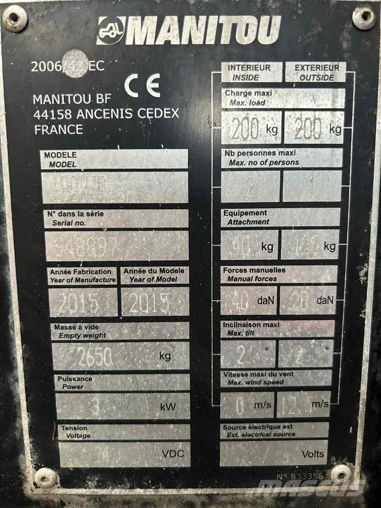 Manitou 100 VJR Personløftere