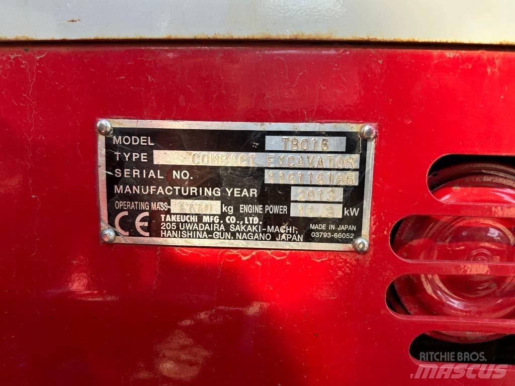 Takeuchi TB 016 Minigravere <7t