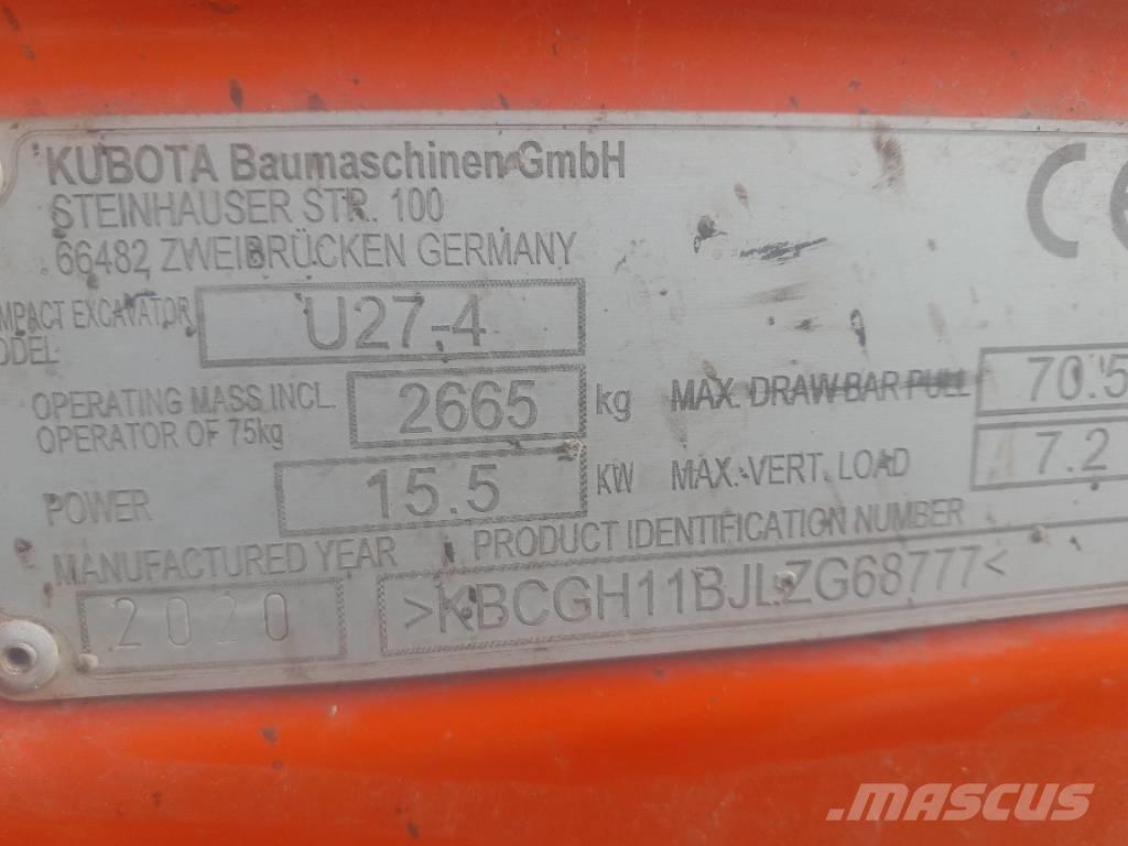 Kubota U 27-4 Minigravere <7t