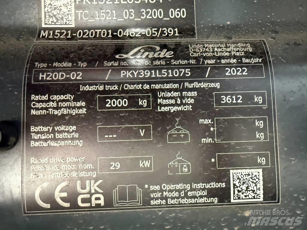 Linde H20D/391-02 Diesel Trucker