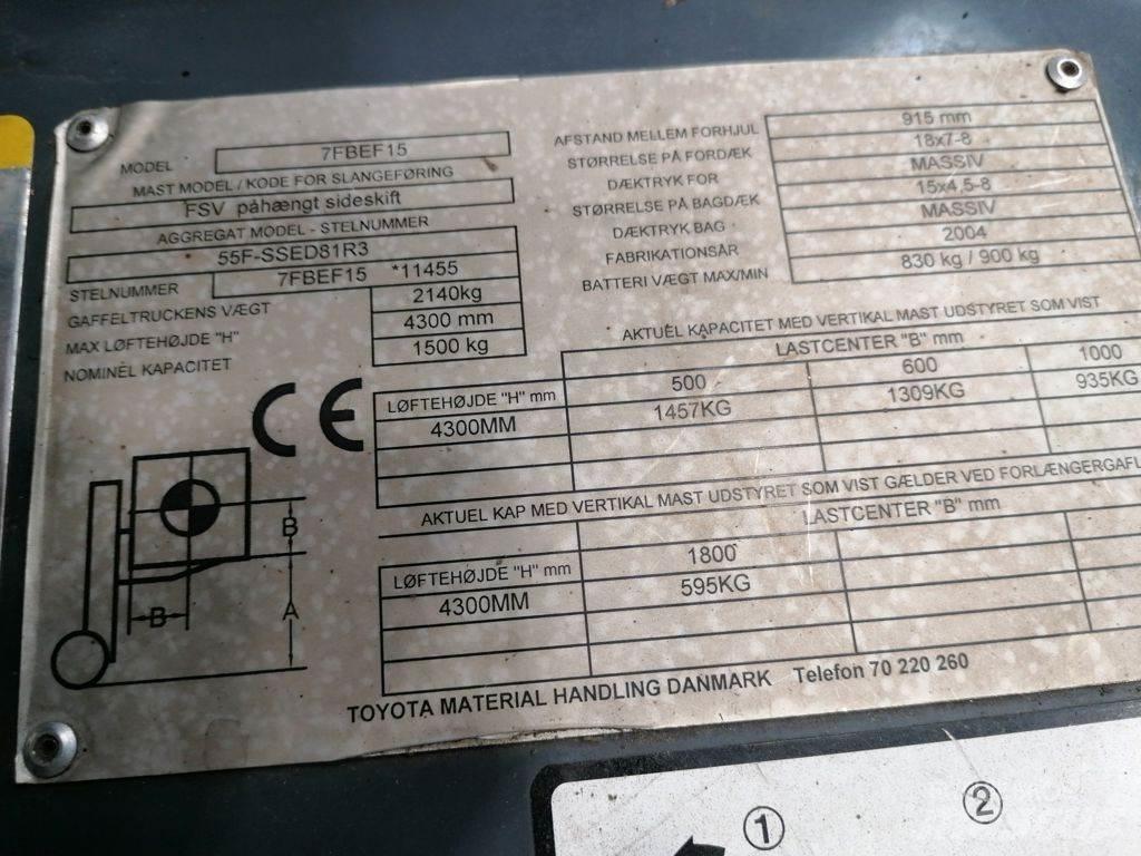 Toyota 5FBEF15 Elektriske trucker