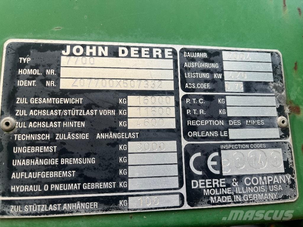 John Deere 7700 Selvdrevne fôrhøstere
