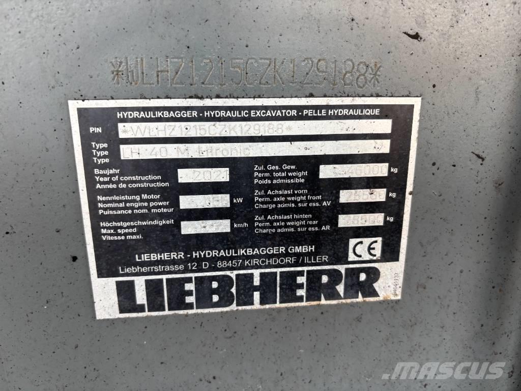 Liebherr LH 40 Port Gravemaskiner for avfallshåndtering