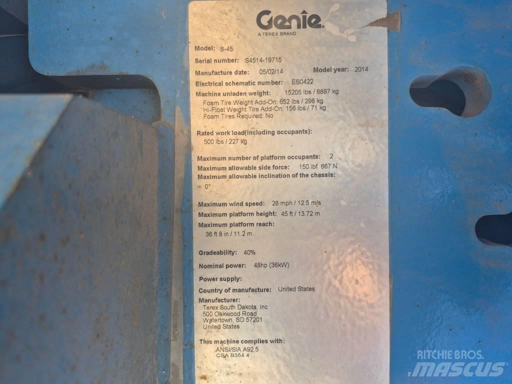 Genie S 45 Teleskop bomlifter