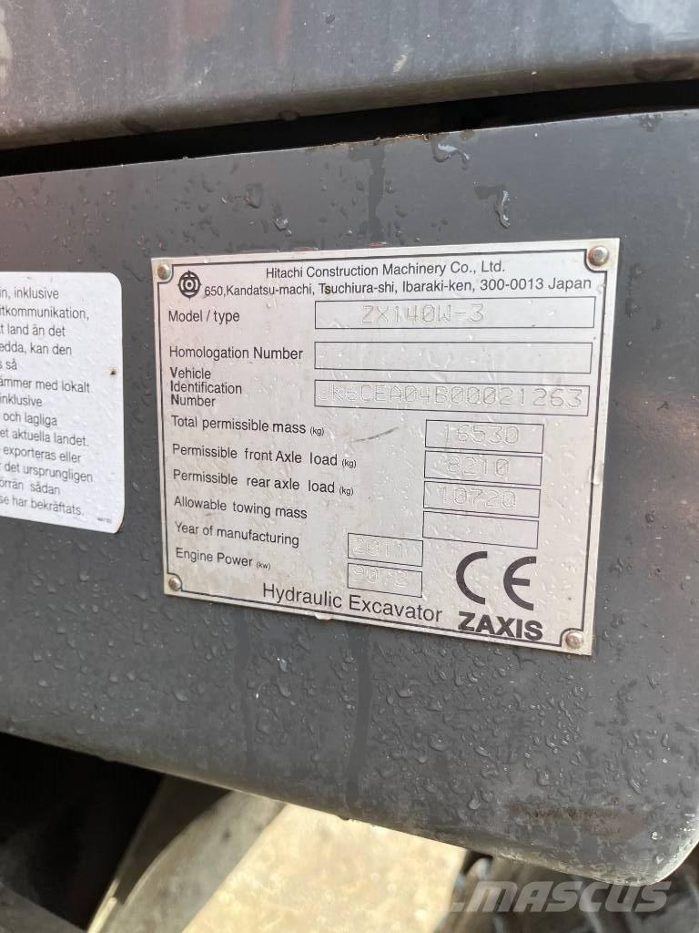 Hitachi ZX140W-3 Hjulgravere