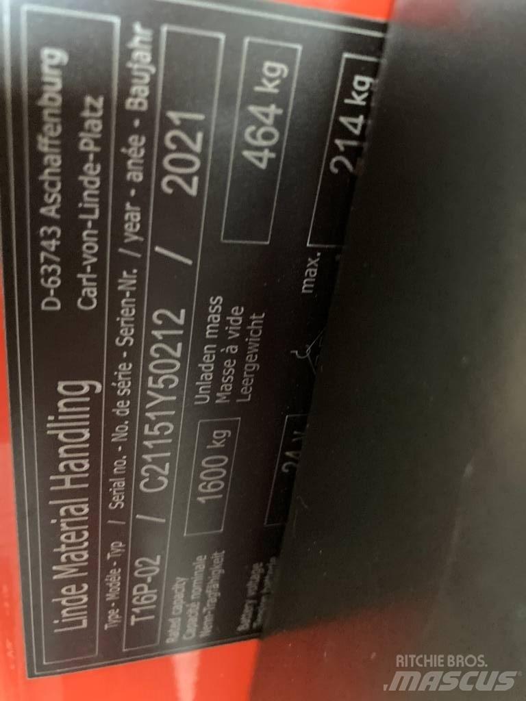 Linde T16P/1151-02 Lavtløftende truck med platform